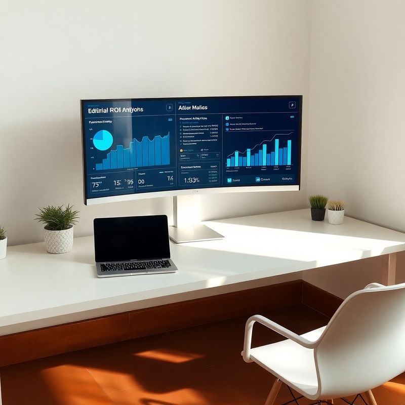 Dashboard de analítica editorial con métricas de ROI