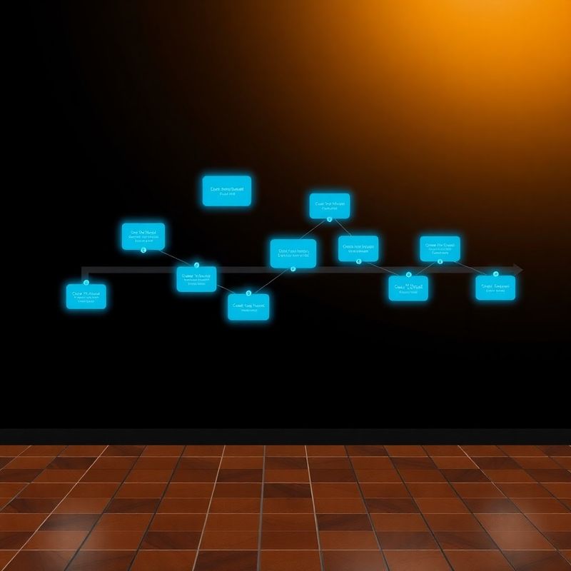 Visualización abstracta de un pipeline de producción de contenido